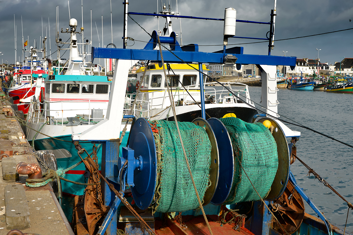 Fishing boats at Guilvinec or Le Guilvinec, a commune in the Fin