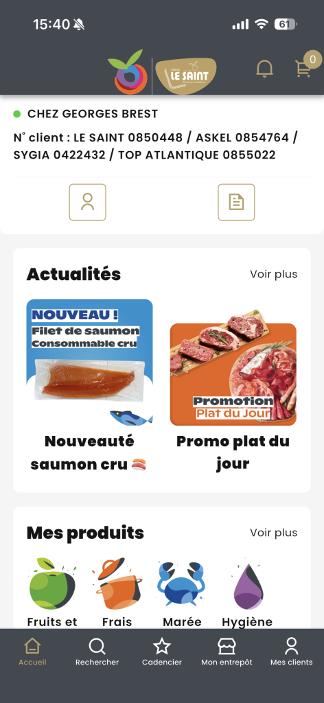 Application mobile de commande du Réseau Le Saint