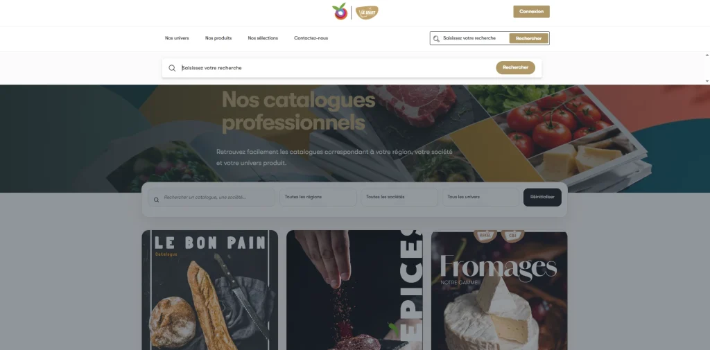 ecran page catalogue site e-commmerce