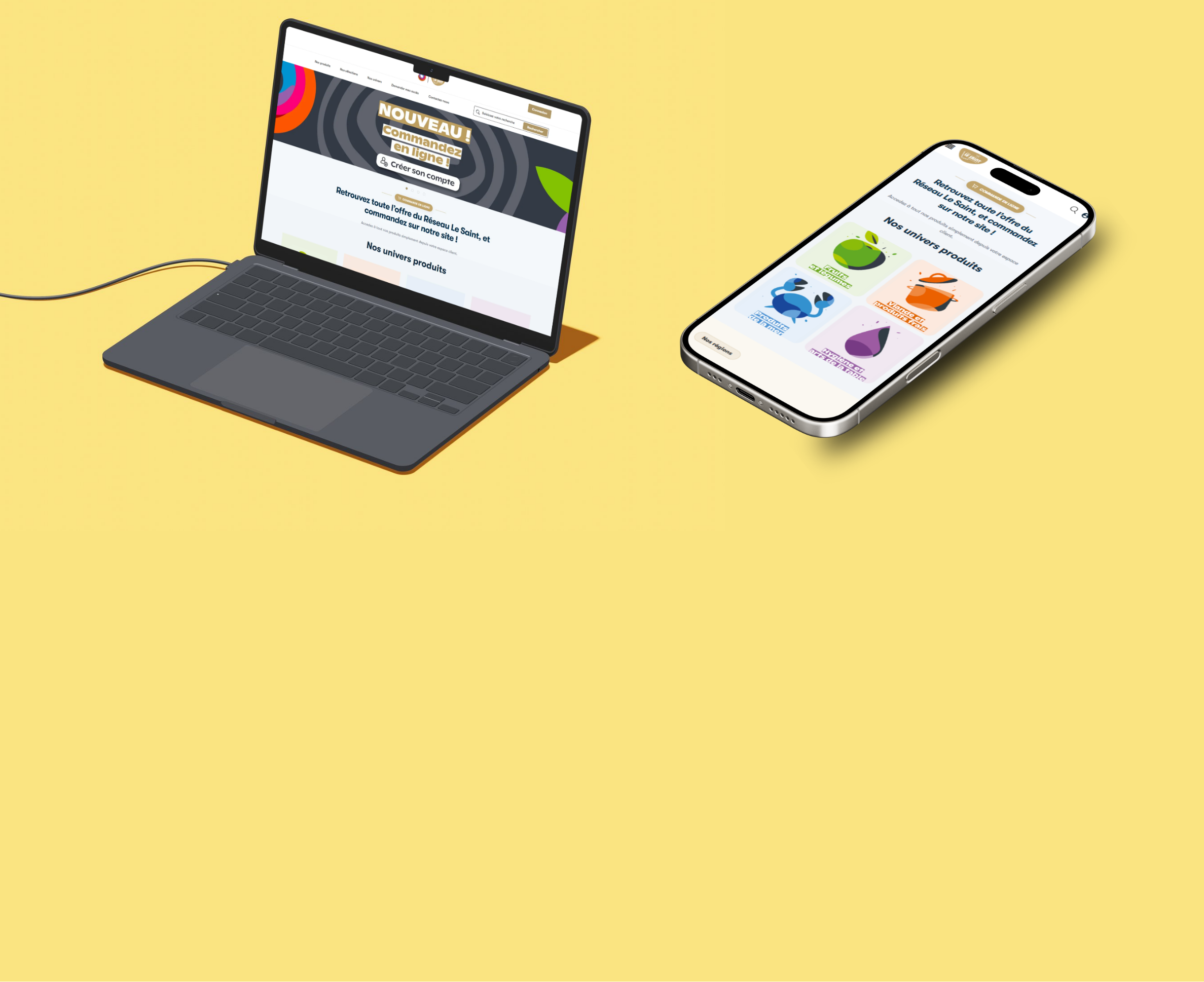 Le site de commande Réseau Le Saint sur ordinateur et l’application sur téléphone